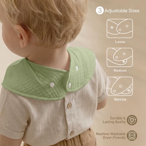 8 Pack Muslin Baby Bandana Bibs - Image 2
