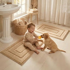 GRANNY SAYS Beige Bathroom Rugs Set 2 Piece, Soft Microfiber Bath Mats - Image 4