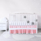 Crib Skirt with Pompoms Pink, Fits Standard Crib - Image 6