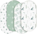 Baby Bassinet Sheets 4 Pack, Fits Rectangle Round Oval Hourglass Mattress by SoarwgKids