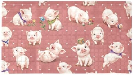 Bathtub Mat Non Slip 26.8x15.1 Inch, Cute Pigs Shower Mat by Anna+Cowper