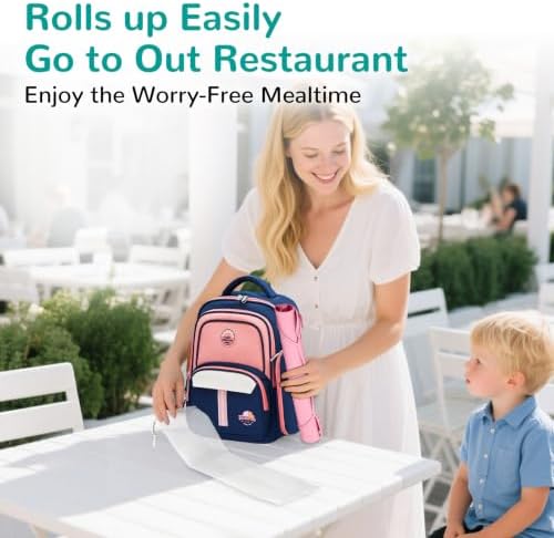 Silicone Placemat for Babygirls Eating-Out: Wipe Clean & Roll up for Outdoor - Image 3