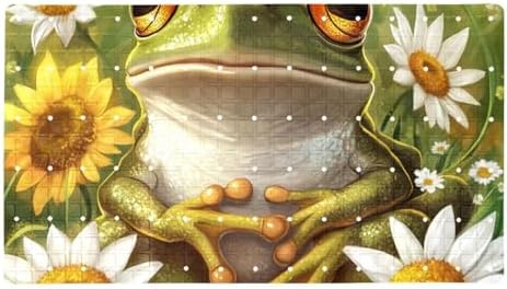 Shower Mat Non Slip 26.8 x 15.1 Inches, Frog Daisies Bathtub Mat Shower Stall by Anna+Cowper