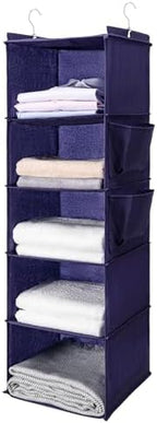 BOOMIBOO Hanging Closet Organize and Shelves, 5-Hanging Shelf （Purple） by BOOMIBOO