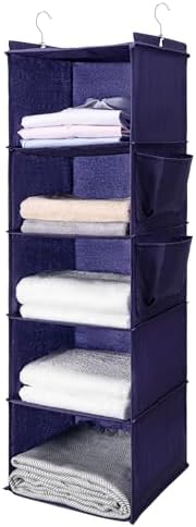 BOOMIBOO Hanging Closet Organize and Shelves, 5-Hanging Shelf （Purple） by BOOMIBOO
