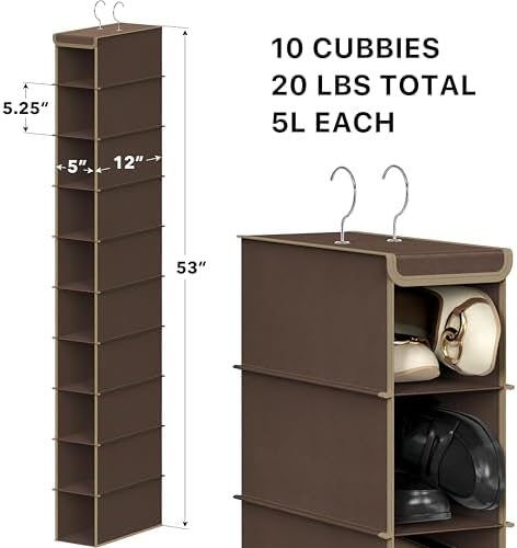 Simple Houseware 10 Shelves Closet Hanging Shoe Organizer - Image 3