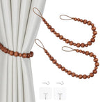 2 Pieces Curtain Tieback Wood Bead Curtain Tiebacks Curtain Holdbacks by OCIOLI