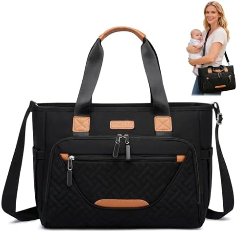 FHELAD Diaper Bag Tote for Women, Baby Diaper Bag 16L by FHELAD