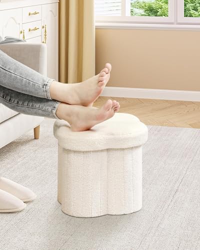 B FSOBEIIALEO Storage Ottoman Cube, Flowers Shaped Ottomans - Image 4