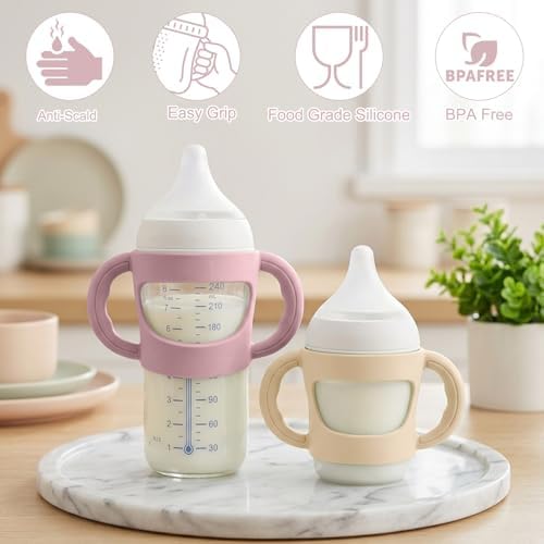 BUSOHA 2 Pack Silicone Sleeves for NUK Baby Bottles 5oz and 8oz - Image 3
