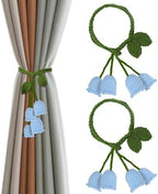 2 Pack Boho Handmade Flower Curtain Tiebacks Curtain Holdbacks by OCIOLI