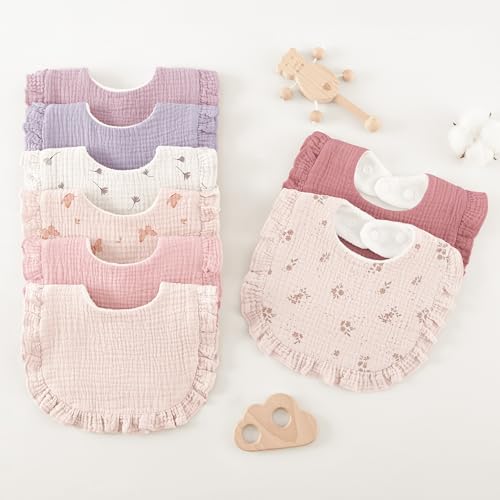 Bearmoss 8 Pack Muslin Baby Bibs - Image 6