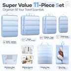 Veken 11 Set Compression Packing Cubes Garment Bags - Image 2