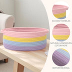 JMvicyroam Small Woven Basket, Empty Gift Basket, Rainbow/3 Pack - Image 3