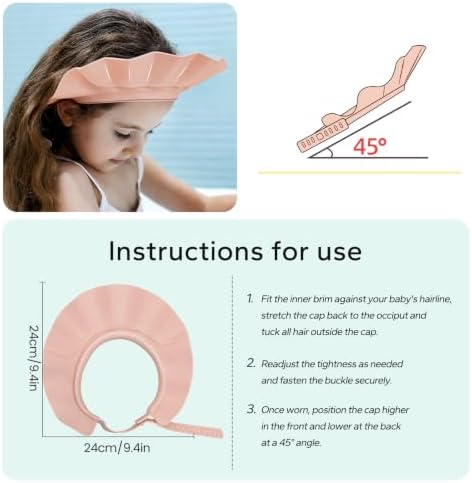 FUNUPUP Baby Shower Cap for Toddlers Kids, Soft TPE Silicone, Dusty Pink - Image 6