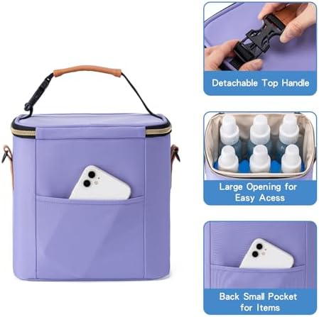 Breastmilk Cooler Bag with Ice Pack Fits 6 Baby Bottles Up to 9 Ounce, Baby - Image 3