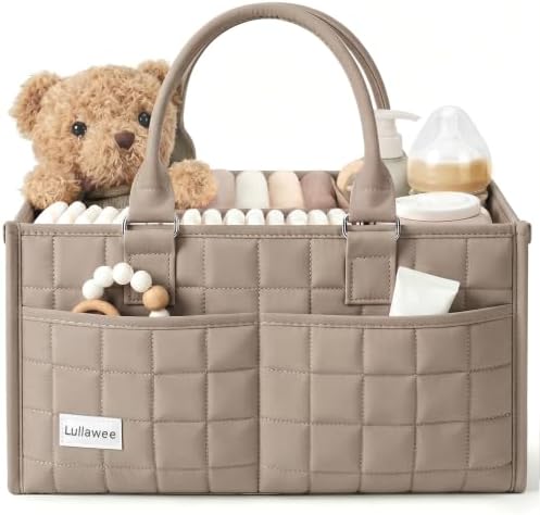 Baby Diaper Caddy Organizer, Portable Nursery Storage Basket by Lullawee