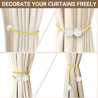 Hion Magnetic Curtain Tiebacks Golden 6pcs, Curtain Holdbacks Hooks Holders - Image 5