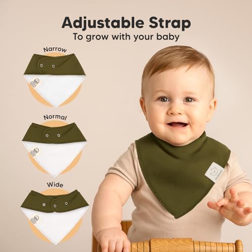 8pk Organic Baby Bandana Bibs for Drooling and Teething - Image 3
