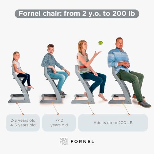 FORNEL Grey Wooden High Chair for Toddlers | The Grow-with-Me Adjustable Chair - Image 4