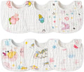 Zainpe 6Pcs Snap Muslin Cotton Baby Bibs Star Cat Rabbit Pattern Adjustable by Zainpe