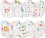 Zainpe 6Pcs Snap Muslin Cotton Baby Bibs Star Cat Rabbit Pattern Adjustable by Zainpe