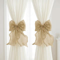 2 Pack French Lace Bow Curtain Tiebacks by GAJILON