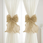 2 Pack French Lace Bow Curtain Tiebacks by GAJILON