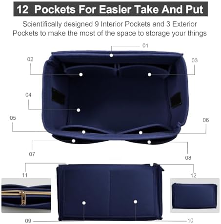 OMYSTYLE Purse Organizer Insert, Felt Tote Bag Organizer Insert - Image 3