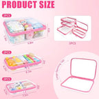 5 Pack Large Clear Hard Shell Zipper Case, Diaper Bag Organizer Pouches - Image 2