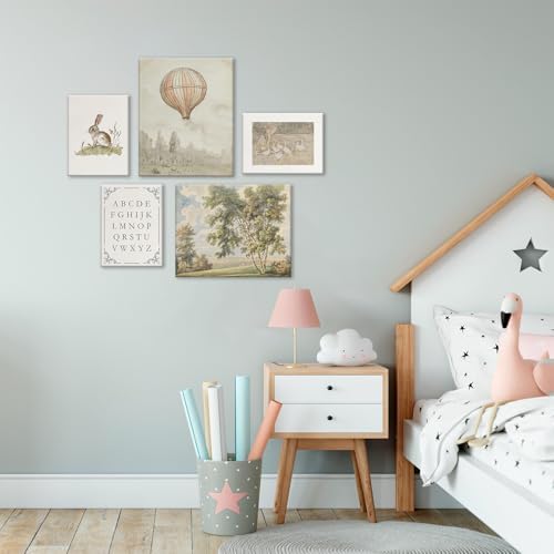 Vintage Nursery Wall Art Kids Canvas Poster Neutral Children Print Unframed - Image 7