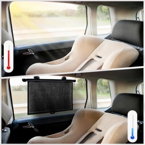 Car Side Window Shades, 2 Pack Retractable Roller Sun Shades, 18 x 20 in - Image 4