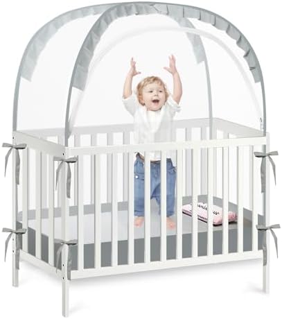 PandaEar Pop Up Crib Tent to Keep Baby from Climbing Out, Breathable Crib Net by PandaEar