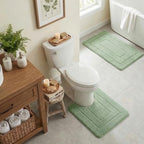 GRANNY SAYS Sage Green U Shaped Toilet Rug 20" x 24", Non-Slip Bath Mat - Image 4