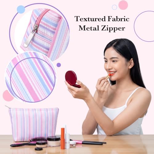 Huhumy 2 Pcs Makeup Bag Set for Women, Color Stripe - Image 4