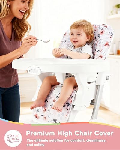 Baby High Chair Cover Replacement, Reversible & Waterproof High Chair Cushion - Image 3