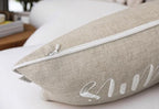 Rudransha Sweet Dreams Embroidered 12x18 Lumbar Pillow Cover, Natural Linen - Image 5