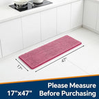 Chenille Bathroom Runner Rug 17"x47" Hot Pink, Plush Bath Mat - Image 2