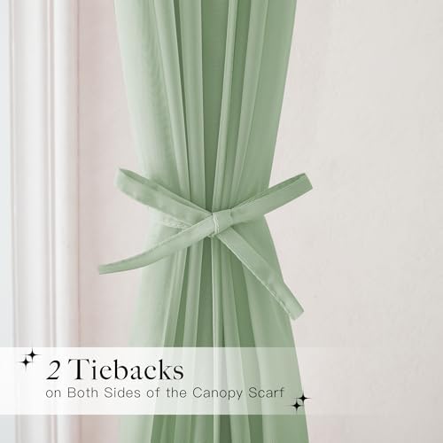 NICETOWN Sage Green Kids Bed Canopy - Image 6
