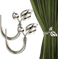 HIKMLK Leaf Shaped Curtain Tieback Holdbacks 2pcs, Handmade Metal Curtain Side by HIKMLK