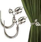 HIKMLK Leaf Shaped Curtain Tieback Holdbacks 2pcs, Handmade Metal Curtain Side by HIKMLK