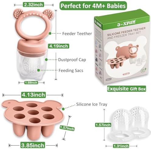JEXFUN Baby Breastmilk Popsicle Molds & Baby Fruit Food Feeder Pacifier Combo - Image 4