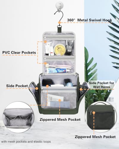 Relavel Hanging Toiletry Bag for Men, Travel Makeup Bag for Women - Image 2