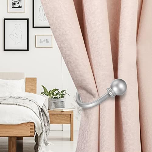 Sumnacon Set of 2 Decorative Curtain Holdbacks, Wall Mounted Aluminum Alloy - Image 4