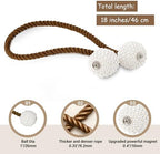 Hion Magnetic Curtain Tiebacks Dark Brown 6pcs, Curtain Holdbacks Hooks - Image 2