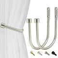 HIKMLK Minimalist Curtain Holdbacks 2pcs, 100% Cast Iron Solid Heavy Duty Metal by HIKMLK