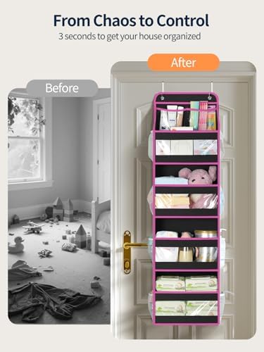 Yecaye 5 Tier Over the Door Organizer, Swing-proof Door Organizer Hanging - Image 2