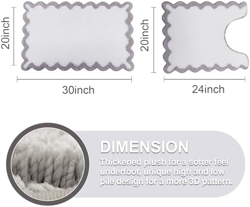 ORTIGIA Cute Scalloped Bathroom Rugs Set - Image 2