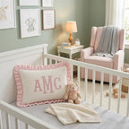 Muslin Pillow Cover, Monogram Pillow Covers, Personalized Name Ruffle Baby - Image 5