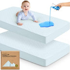 2pk Waterproof Crib Mattress Protector Cover Fitted 52x28 by KeaBabies